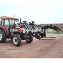 tractor implement front end loader with log grab